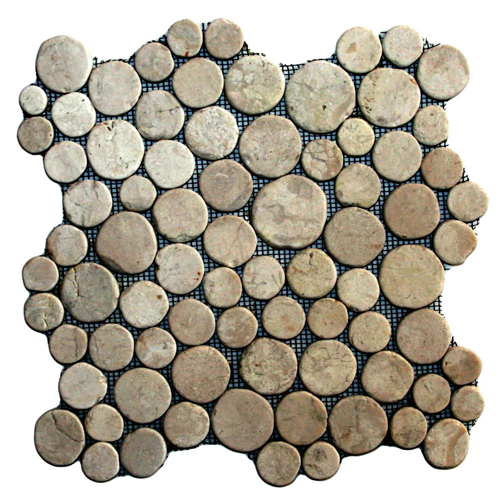 White Moon Mosaic Tile - Pebble Tile Shop