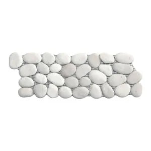 White Pebble Tile Border - Pebble Tile Shop