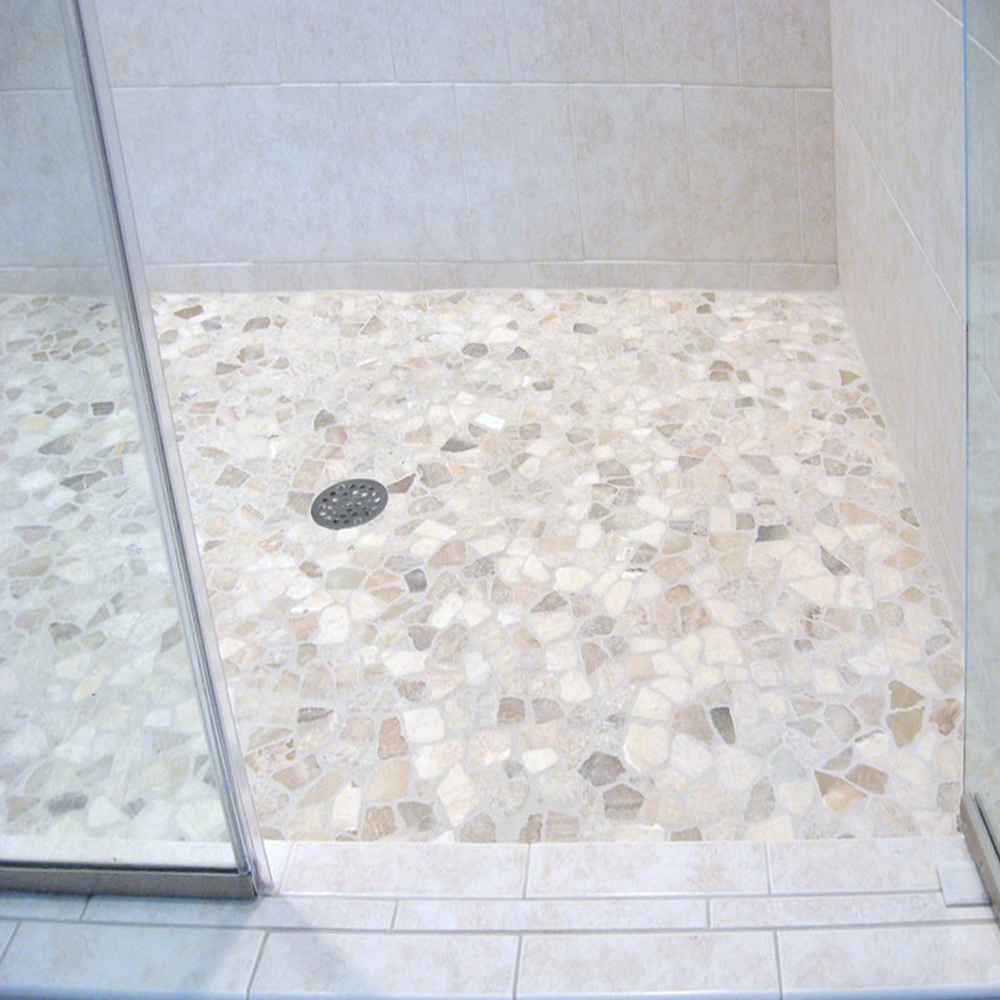 Quartz Mosaic Tile Shower Pan - Pebble Tile Shop