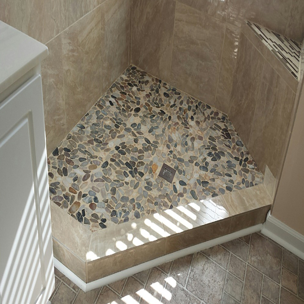 Sliced Cobblestone Pebble Tile Shower Floor - Pebble Tile Shop