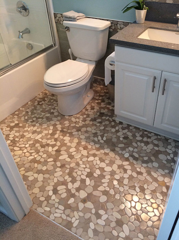 gallery - Sliced Java Tan and White Pebble Tile