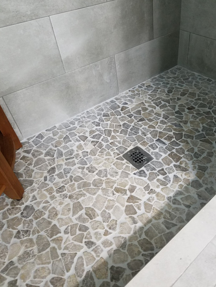 Stone Grey Mosaic Pebble Tile Shower Flooring - Pebble Tile Shop