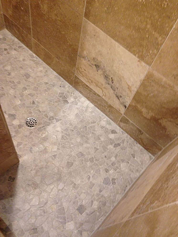 Stone Grey Mosaic Tile Shower Flooring - Pebble Tile Shop