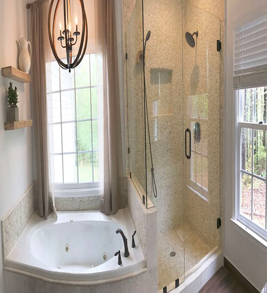 White Pebble Tile Shower and Bath Surround - Pebble Tile Shop
